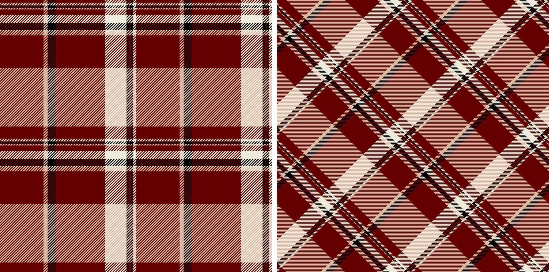 Classic tartan patterns showcase traditional woven fabric designs. Ideal for backgrounds, apparel, or heritagethemed projects, adding a warm, cozy texture. vector