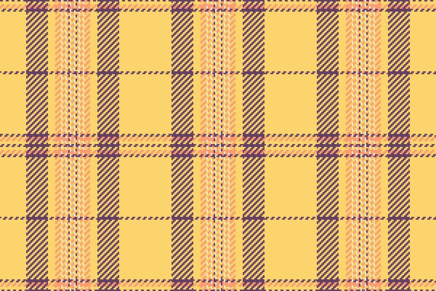 Vibrant yellow plaid pattern with subtle peach and dark brown accents. Perfect for textile design, website backgrounds, or fashion projects. vector