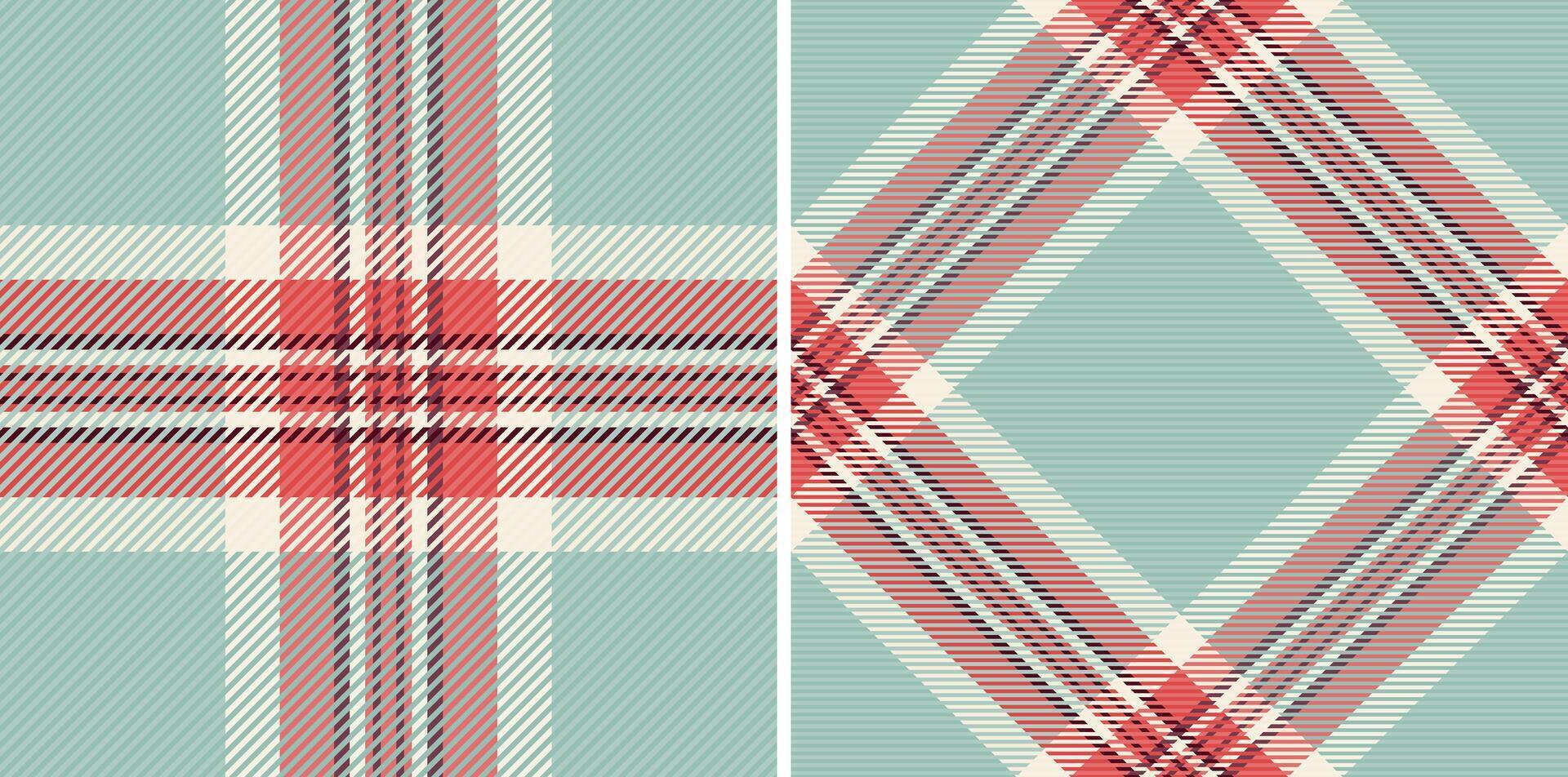 Two stylish seamless plaid patterns in calming pastel tones. Perfect for textile design, fashion, website backgrounds, or any project needing a touch of modern elegance and subtle texture. vector