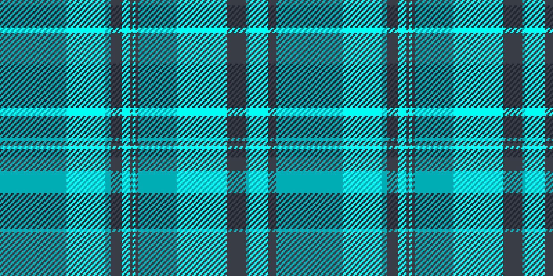 Vibrant teal and charcoal plaid pattern. A seamless textile design perfect for fashion, website backgrounds, or packaging. Modern and stylish, this graphic offers a bold geometric texture. vector