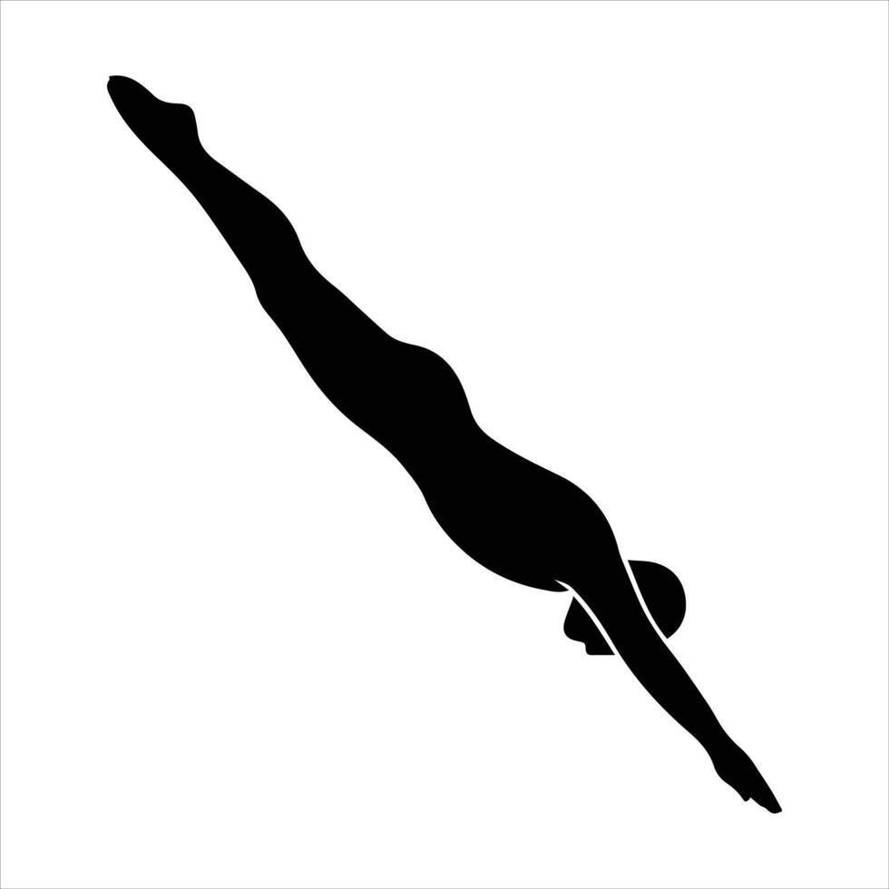 Swimming Sports Silhouette and Race Illustration Artwork vector