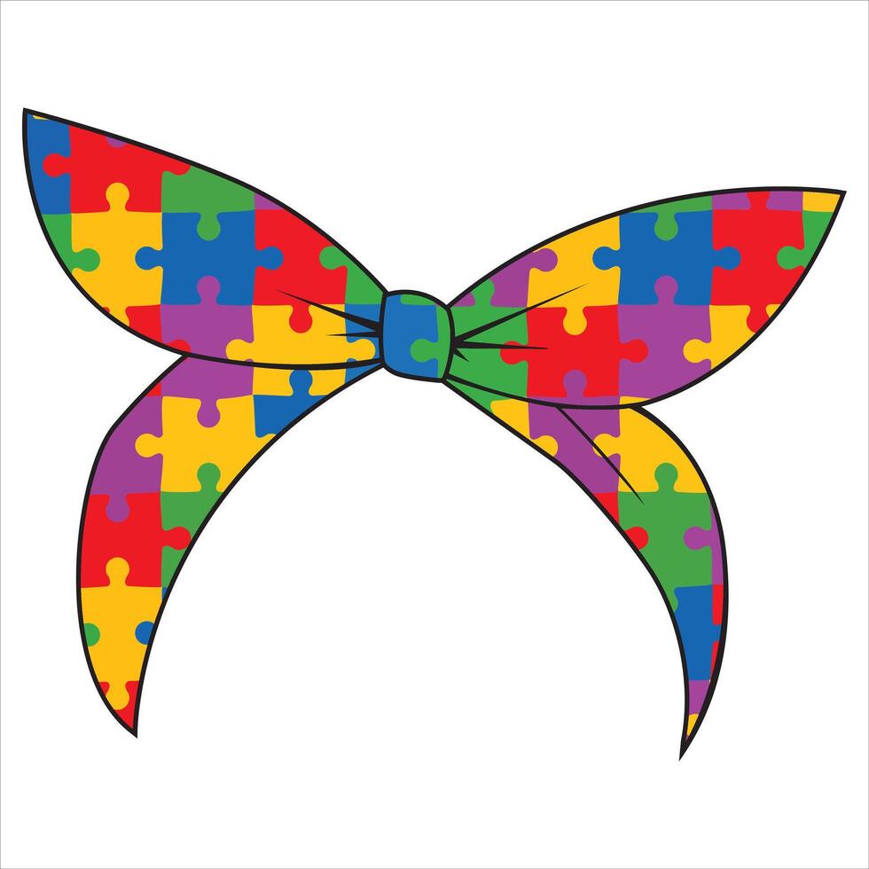 Autism Mom Messy Bun Coquette Bow Illustration, Mama Messy Bun Hairband clipart vector