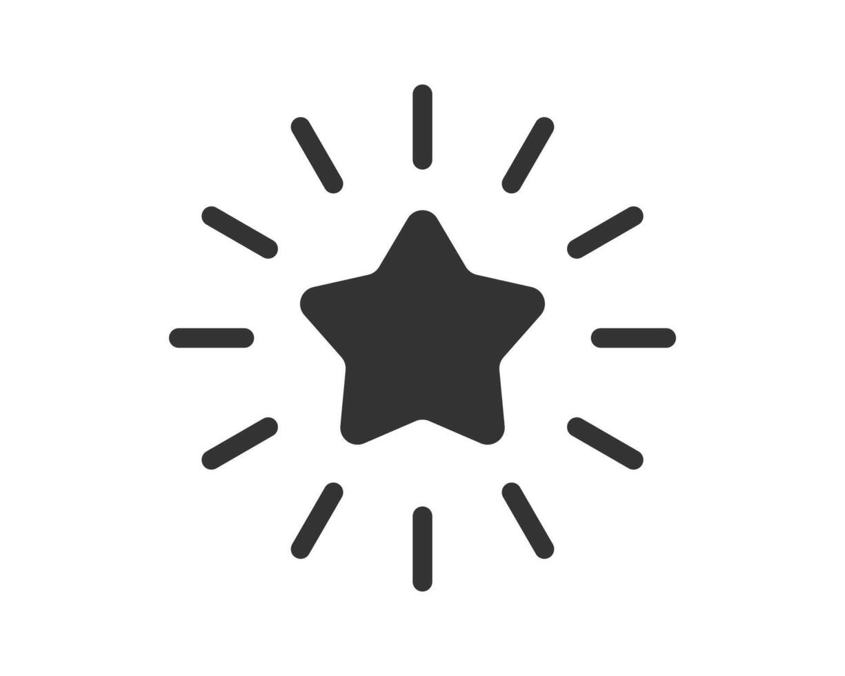Star icon shining brightly. Represents achievement, excellence, or a favorite element. Simple, elegant design. Use for web, app design, or awards. vector
