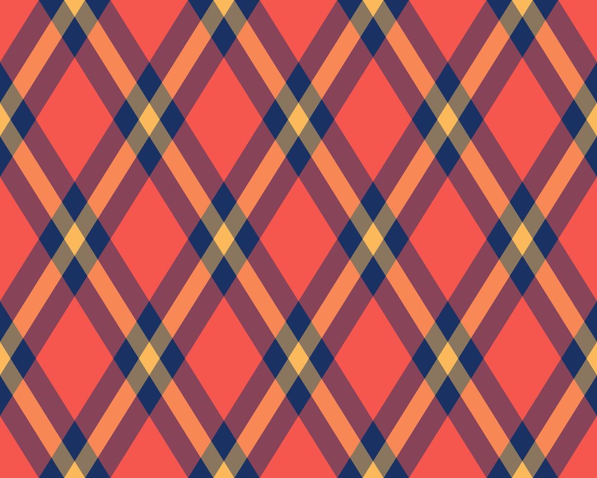 Vibrant diagonal plaid pattern in warm autumnal tones. Perfect for textile design, website backgrounds, or seasonal branding. The intersecting lines create a dynamic, energetic feel. vector