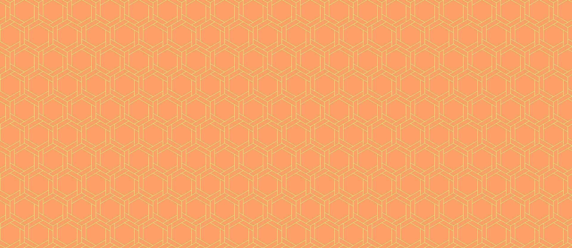 Abstract geometric pattern. Warm coral orange hexagon design. Perfect for backgrounds, textiles, or website designs. Subtle texture adds visual interest. vector