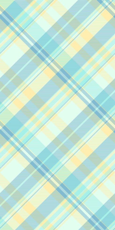 Soft pastel plaid pattern in calming blue and yellow hues. Perfect for textile design, website backgrounds, or crafting projects. This serene image evokes feelings of tranquility and freshness. vector