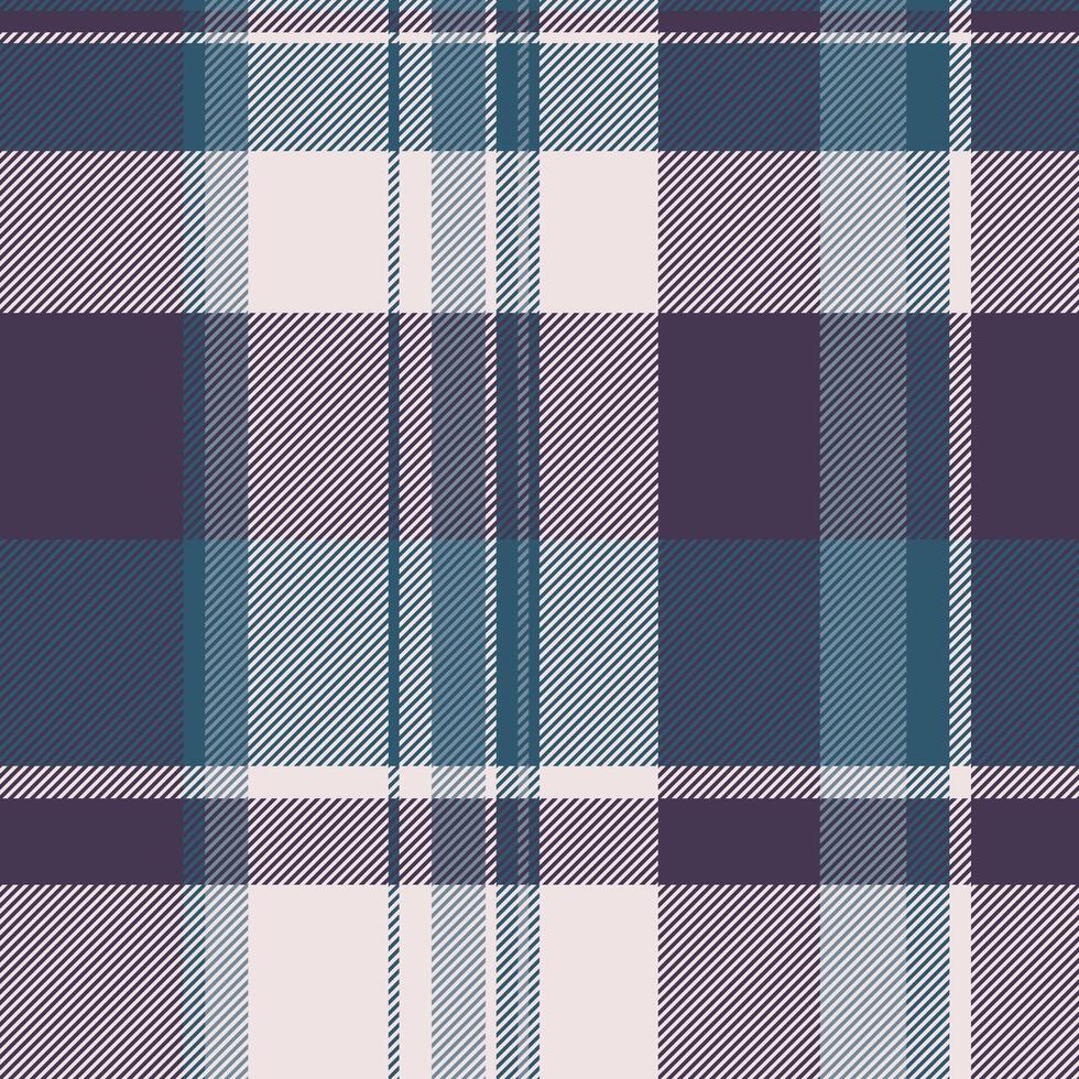 Scrap plaid texture tartan, iconic pattern check background. Ireland fabric seamless textile in violet and white colors. vector
