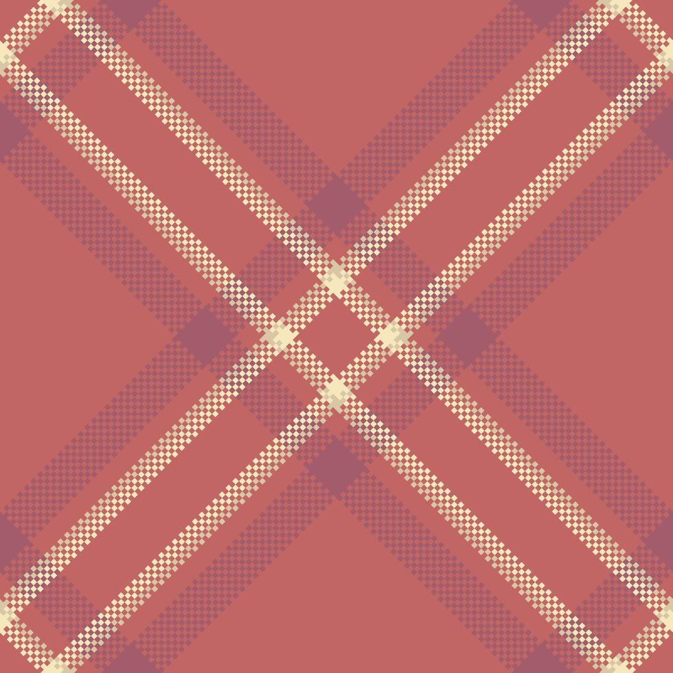Stylish abstract plaid pattern in muted red and cream tones. Perfect for textile design, website backgrounds, or fashion projects. vector