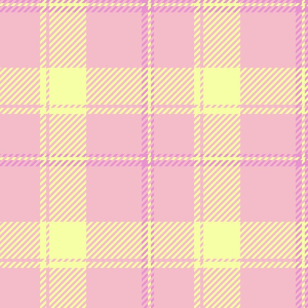 Delightful pastel pink and yellow plaid pattern. Perfect for textile design, scrapbooking, or adding a touch of sweet femininity to your projects. vector