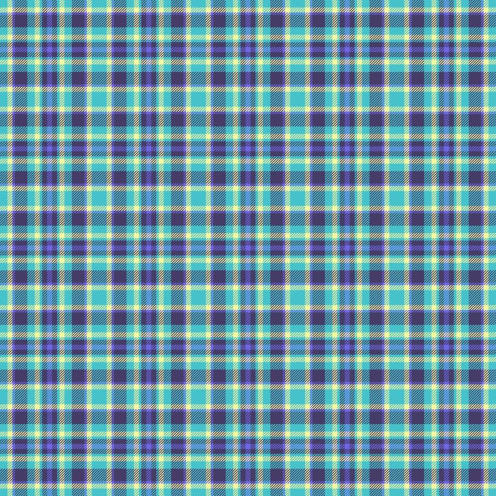 Classic plaid pattern in teal, violet, and yellow. Perfect for backgrounds, textiles, or adding a touch of casual elegance to any design project. vector