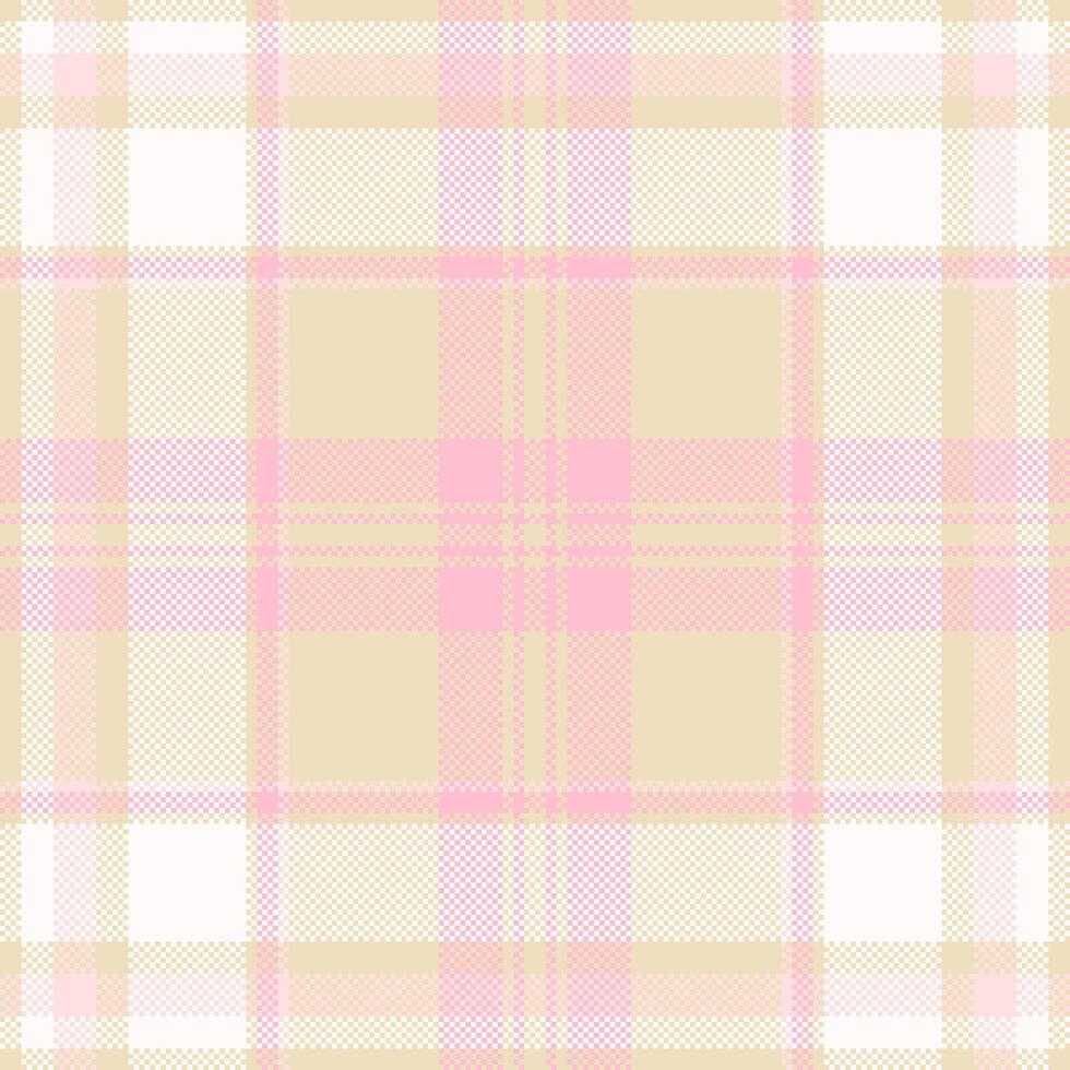 Elegant pastel pink and beige plaid pattern. Perfect for textile design, wallpaper, or website backgrounds. This soft, delicate texture evokes feelings of calmness and femininity. vector