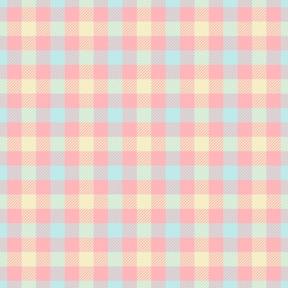 Styled fabric plaid background, madras check tartan pattern. Livingroom textile seamless texture in light color. vector