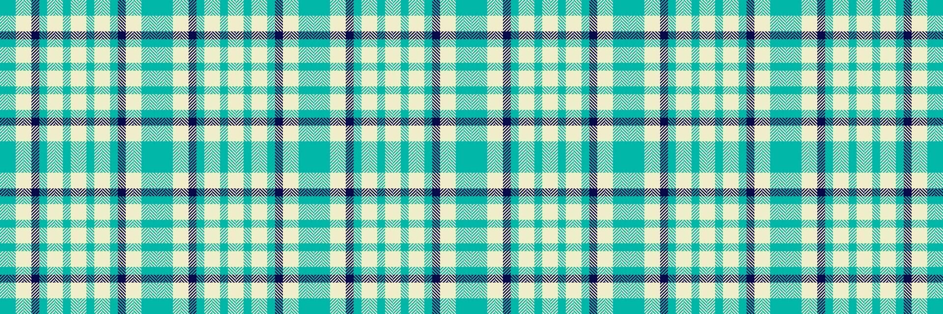 Vibrant teal and cream plaid pattern. Perfect for textile design, website backgrounds, or crafting projects. This seamless texture evokes a sense of freshness and style. vector