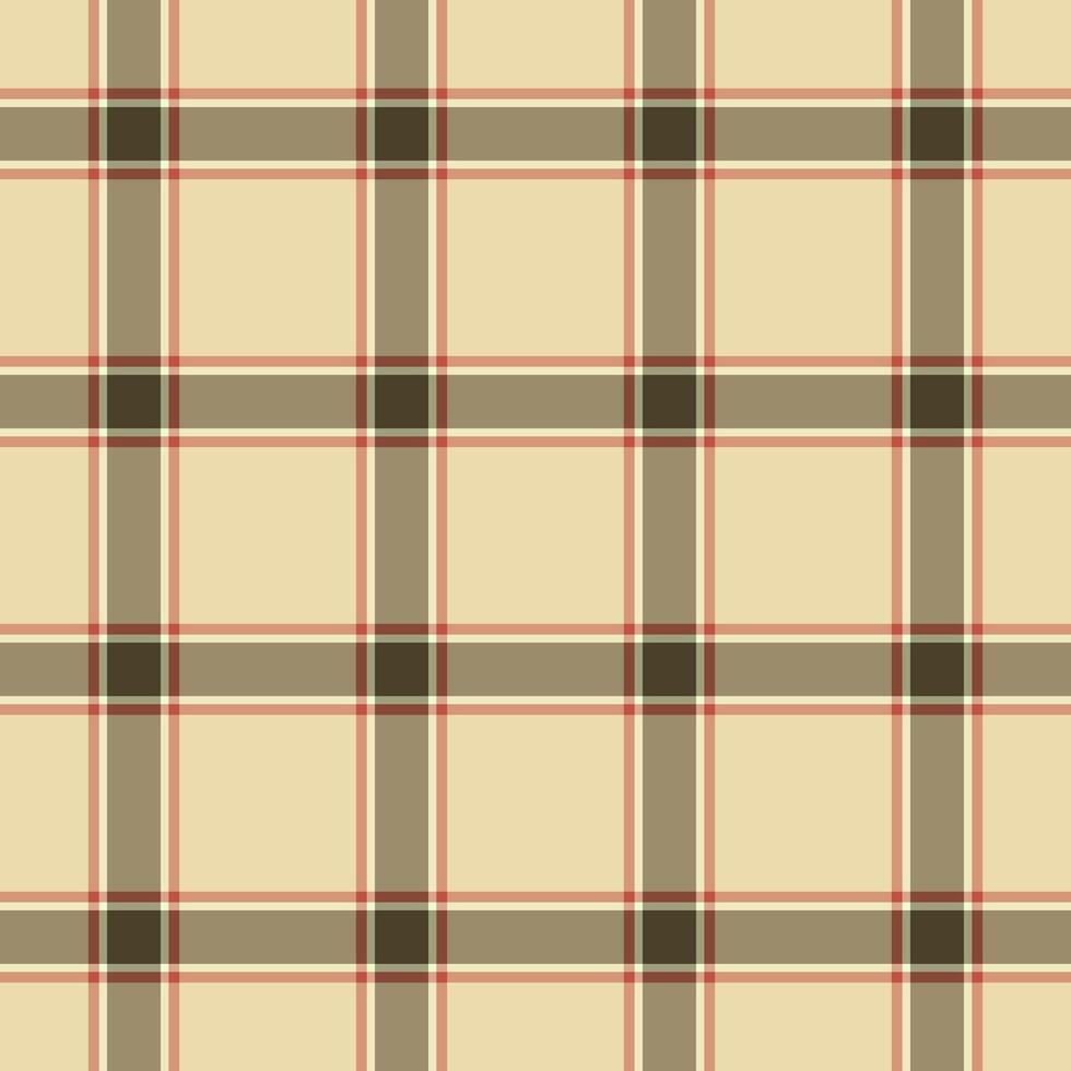 Elegant cream, brown, and red plaid pattern. Perfect for textile design, website backgrounds, or crafting projects. vector
