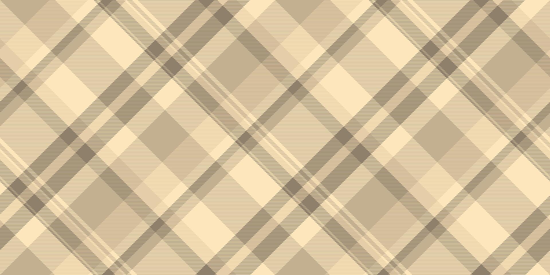 Elegant beige and brown diagonal plaid pattern. Perfect for backgrounds, textiles, website designs, and packaging. Subtle texture adds sophistication. Evokes feelings of warmth and classic style. vector