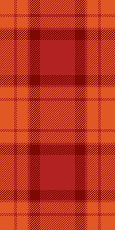 Vibrant autumnal plaid pattern in warm orange and dark red hues. Perfect for fallthemed designs, textile prints, website backgrounds, or seasonal branding. vector