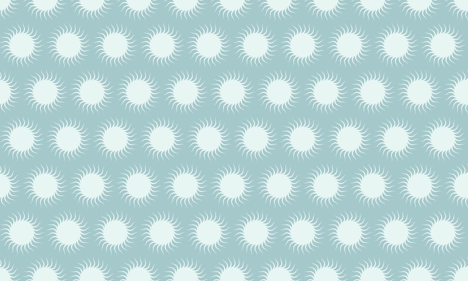 Serene teal background adorned with a repeating pattern of stylized suns. Perfect for textile design, website backgrounds, or any project needing a calming, minimalist aesthetic. vector