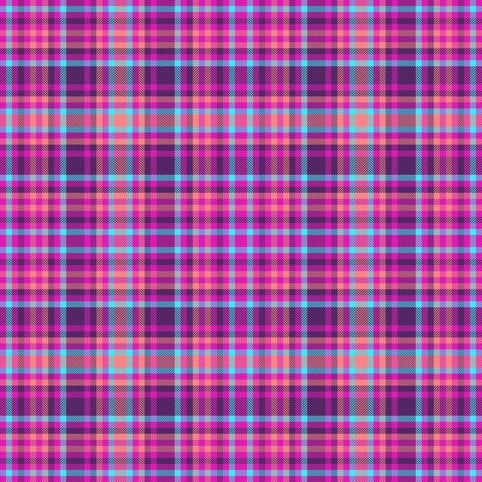 Vibrant pink, teal, and coral plaid pattern. Perfect for textile design, fashion, websites, or backgrounds. This bold, geometric design offers a modern, energetic feel. vector