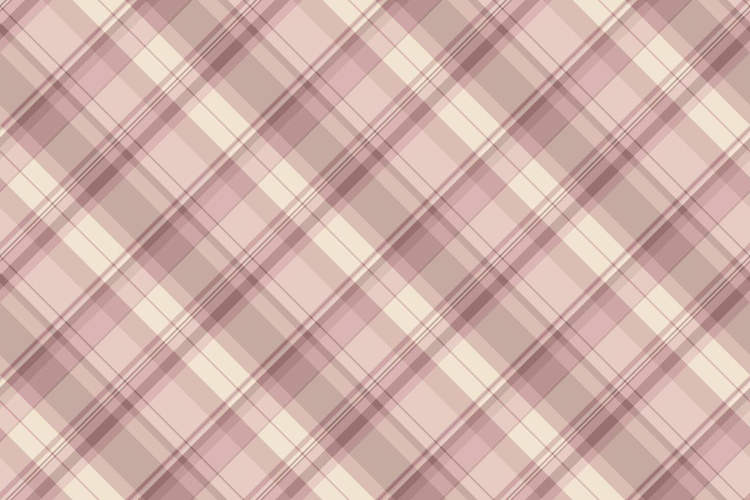 Elegant plaid pattern in soft, muted pink and cream tones. Seamlessly tileable texture ideal for backgrounds, textiles, wrapping paper, and versatile design projects. vector