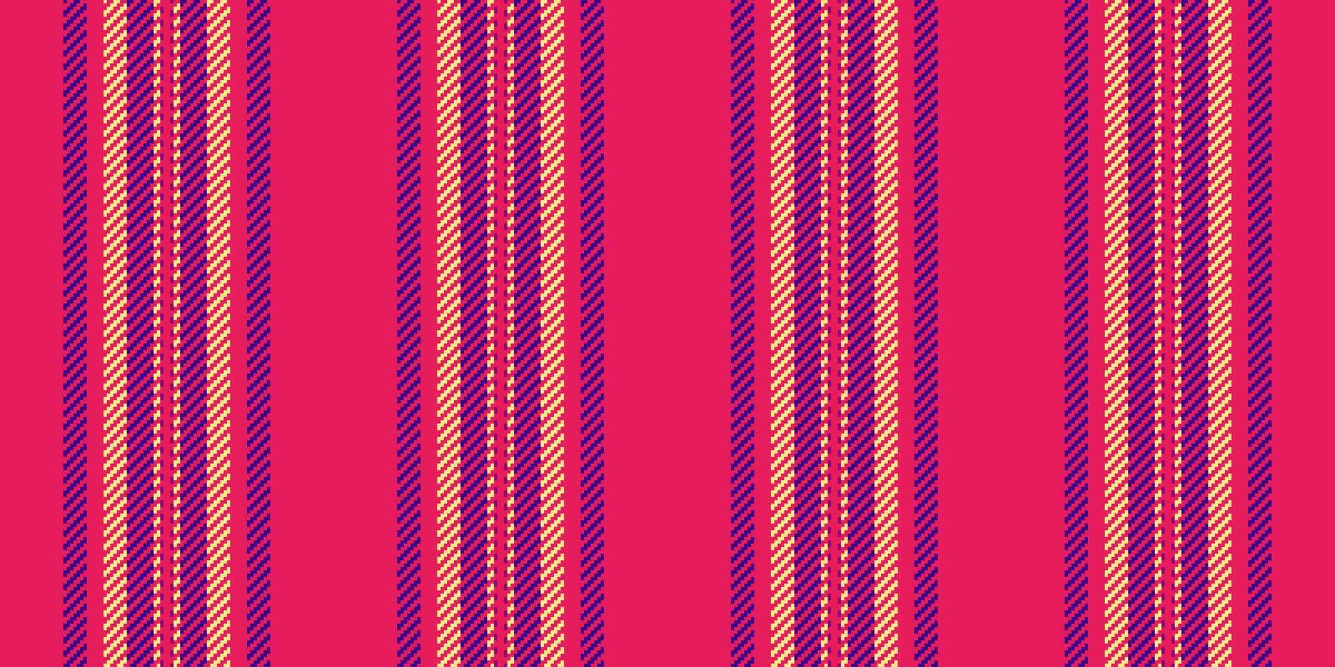 Ftage pattern background vertical, funky textile seamless. Telebrate fabric stripe lines texture in red and violet colors. vector