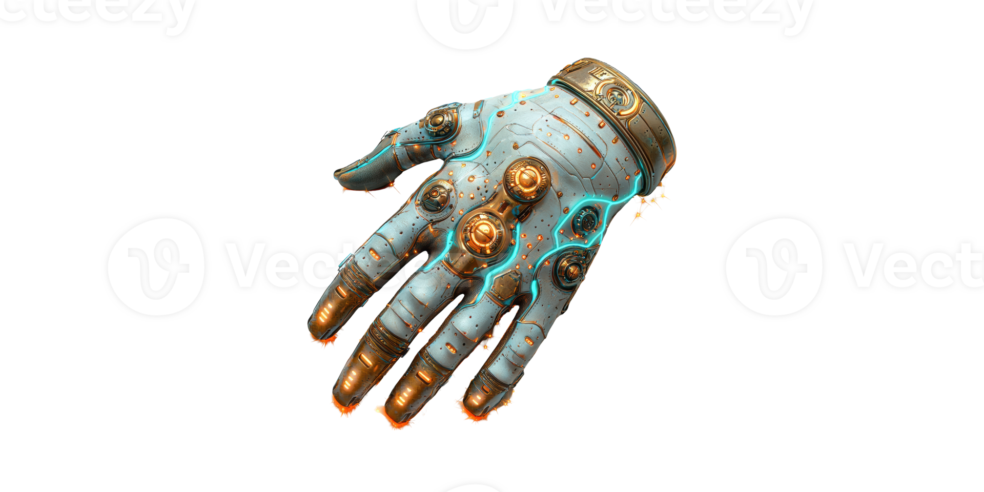 Futuristic Robotic Glove With Advanced Technology Design. Innovation In Wearable Tech Isolated On Transparent Background png