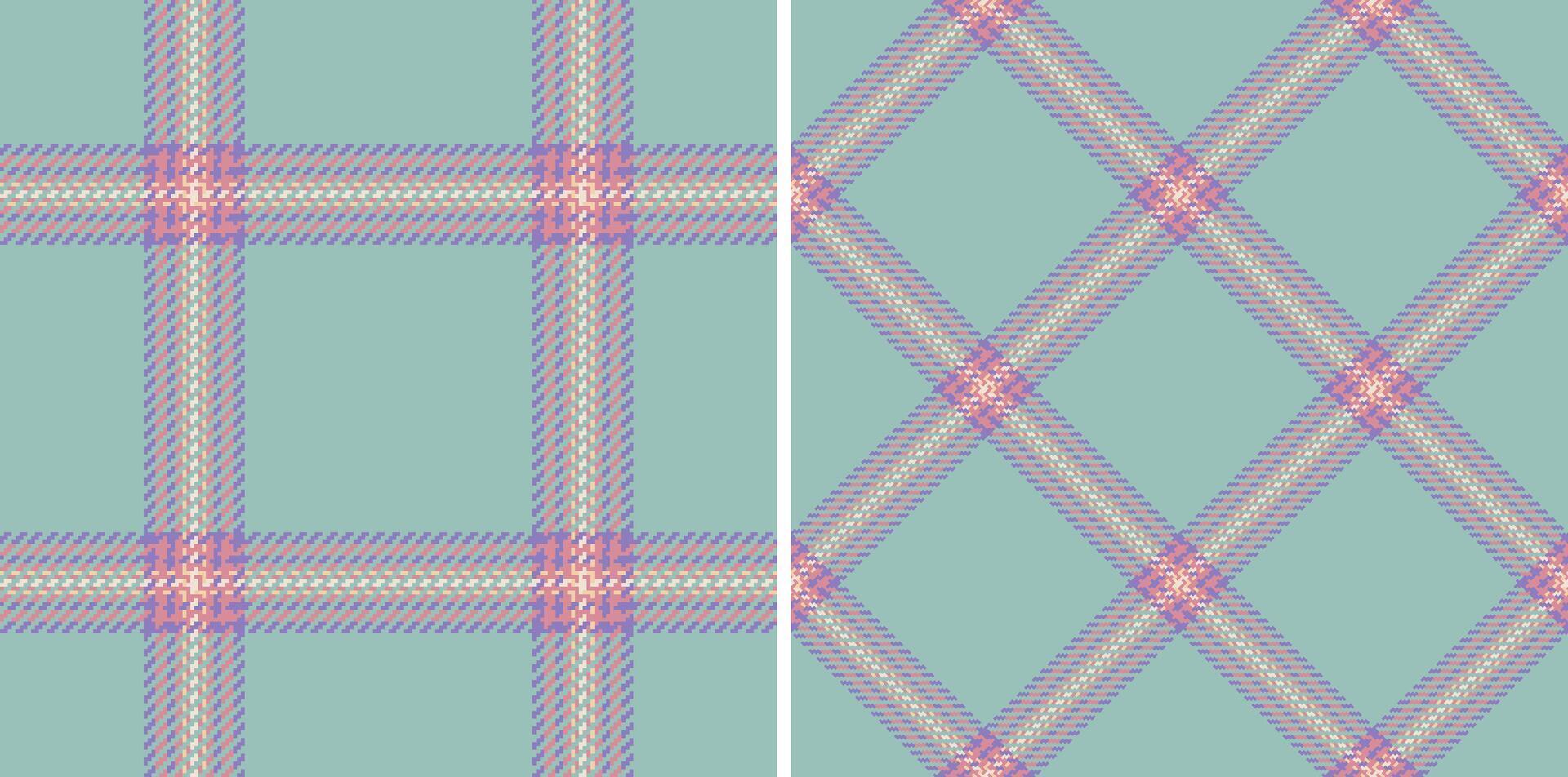 Elegant plaid patterns set on mint. Ideal for textile design, backgrounds, or creative projects needing a subtle vintage, yet contemporary aesthetic. vector