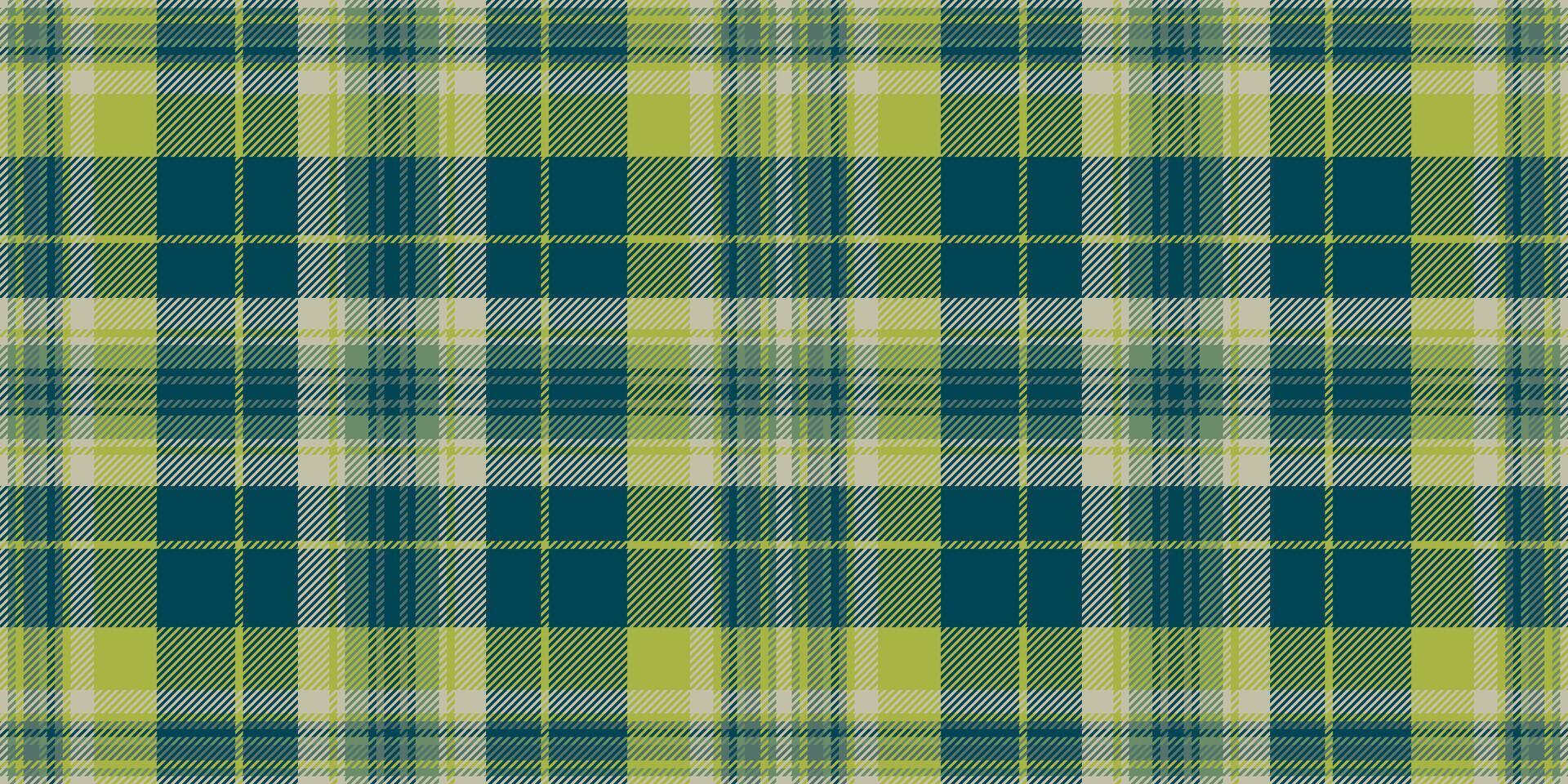 Vibrant lime green and teal plaid pattern. Perfect for textile designs, website backgrounds, or creating a fresh, modern aesthetic. vector