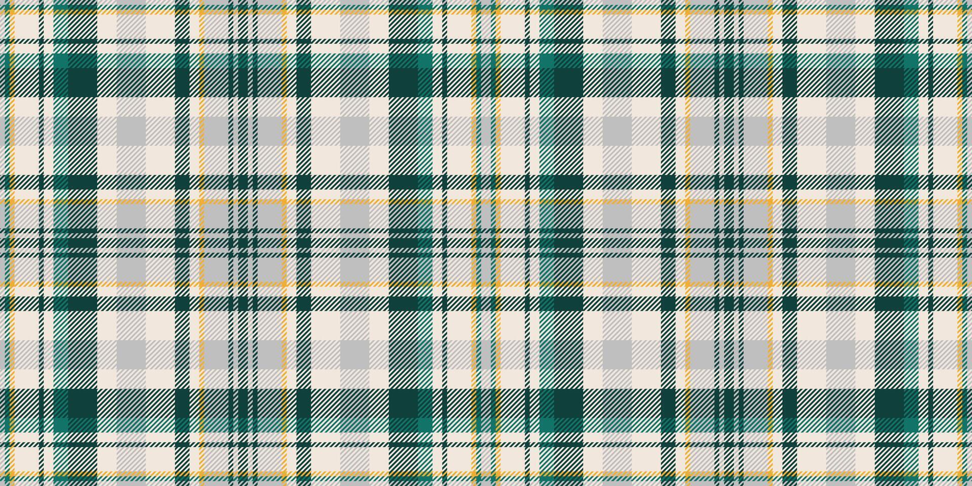Elegant teal, cream, and gold plaid pattern. Perfect for textile design, apparel, website backgrounds, or crafting projects. This classic check offers a sophisticated and versatile texture. vector