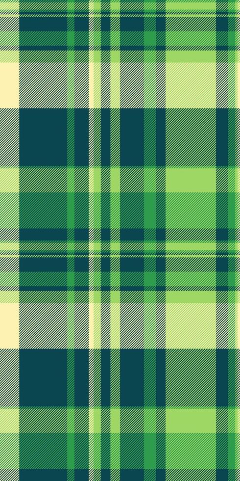 Vibrant green and cream plaid pattern. Perfect for textile design, fashion, and website backgrounds. This seamless texture evokes a feeling of freshness and nature. vector
