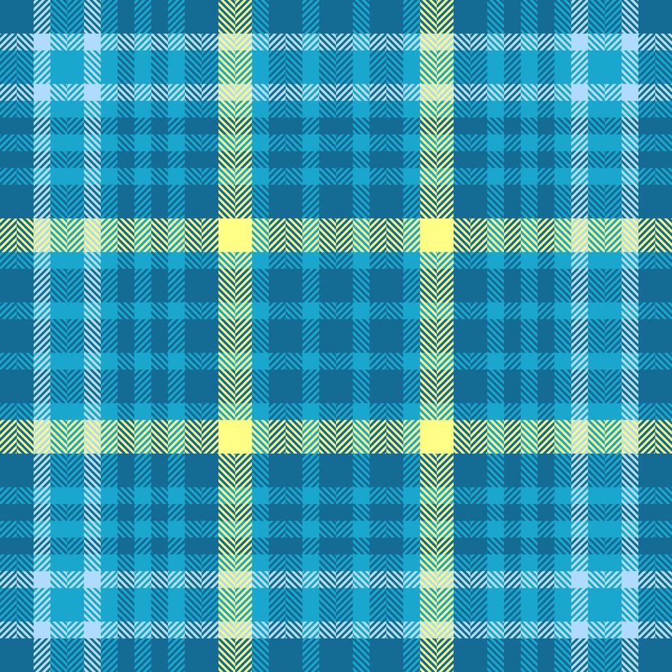 Vibrant teal, yellow, and light blue plaid pattern. Perfect for textile design, website backgrounds, or fashion projects. This cheerful, summery texture evokes feelings of freshness and optimism. vector