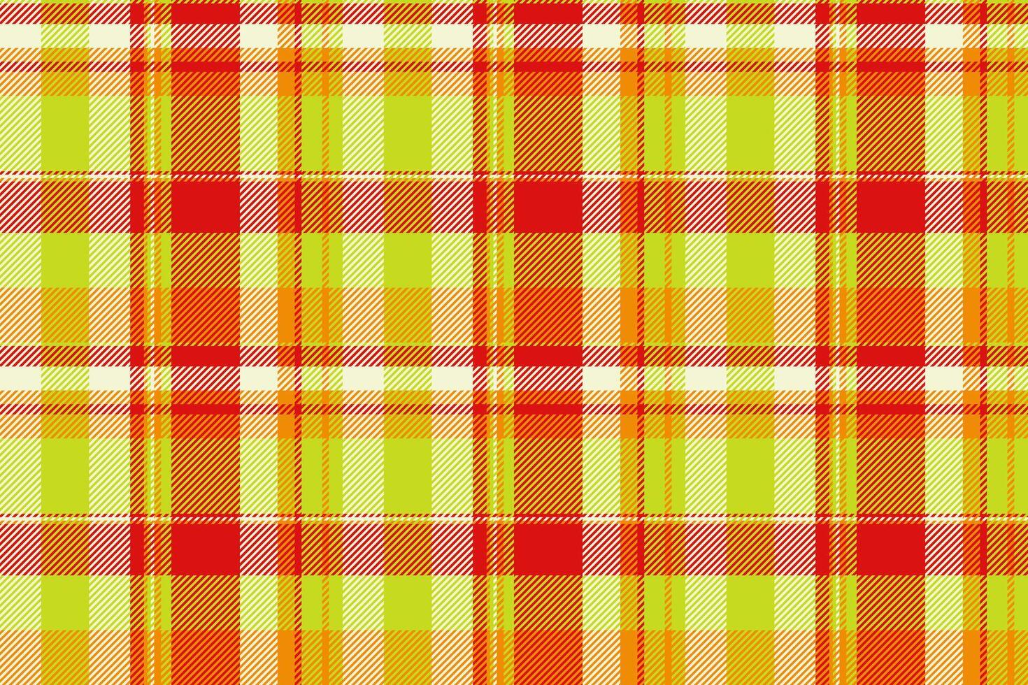 Vibrant, seamless plaid pattern in sunny yellow, fiery orange, and bold red. Perfect for textile designs, website backgrounds, or crafting projects. vector