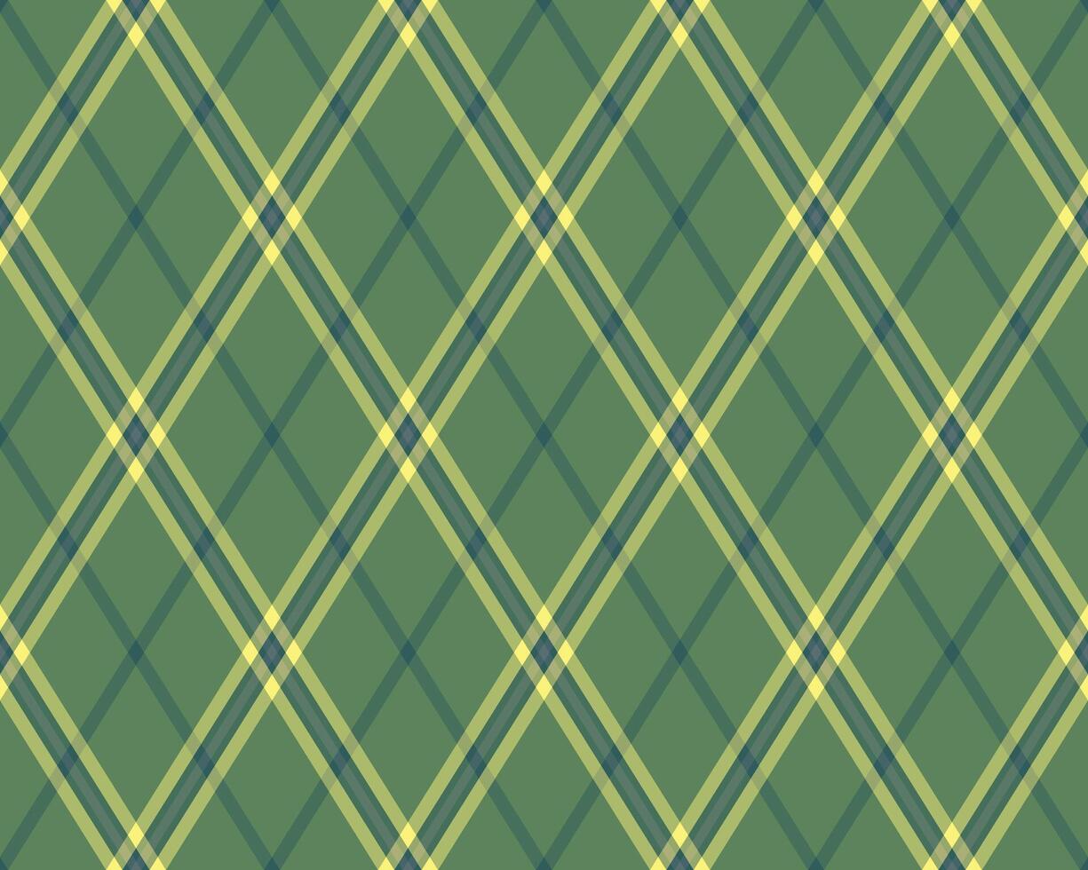 Elegant diagonal plaid pattern in muted greens and yellows. Perfect for textile design, website backgrounds, or crafting projects. vector