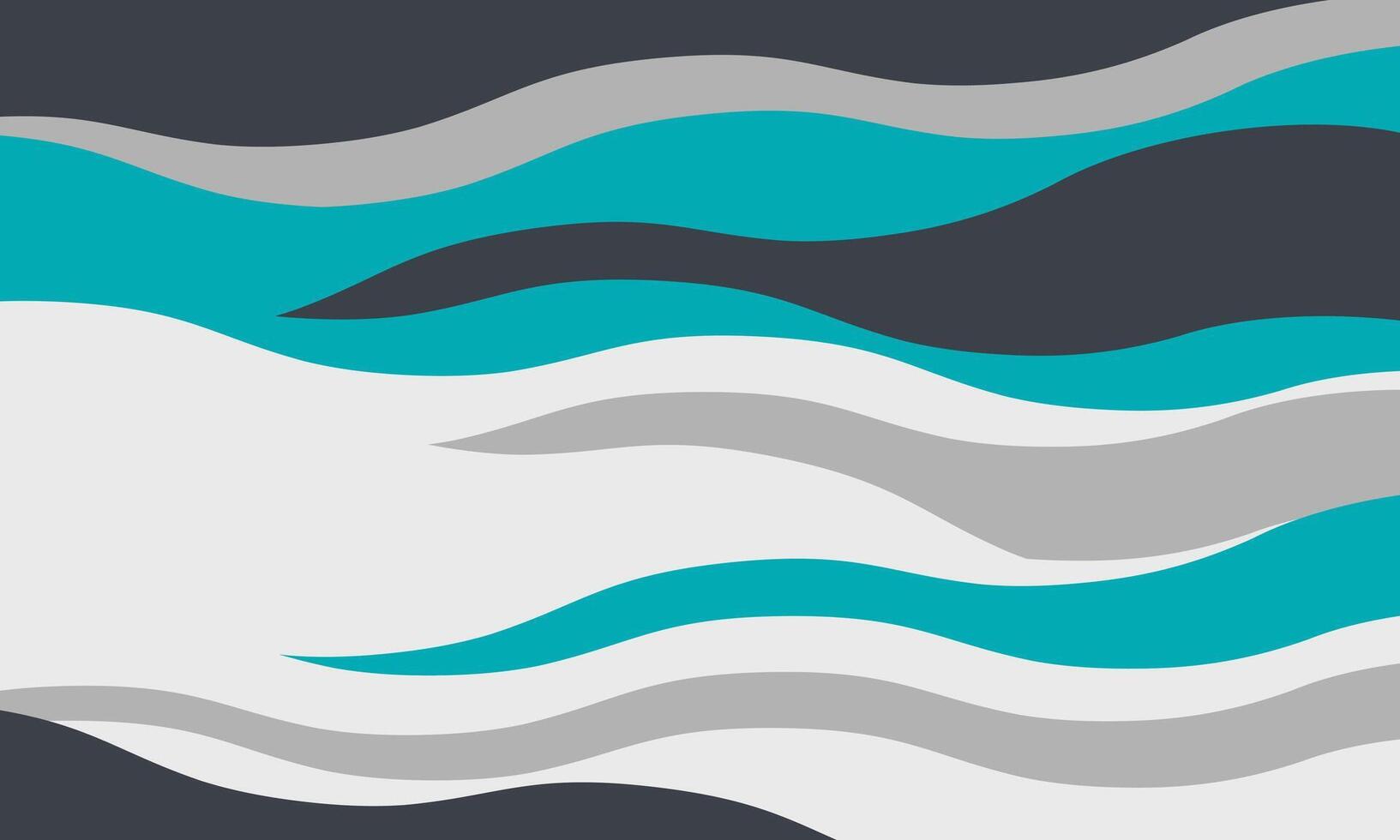 Abstract flowing teal, gray, and dark gray waves. Stylish, modern design perfect for backgrounds, website headers, presentations, or social media. Evokes fluidity, movement, and tranquility. vector