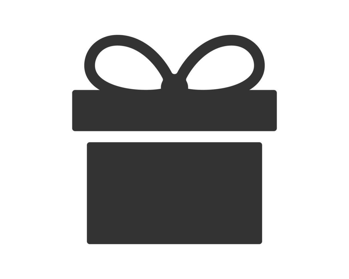 Simple, minimal icon of a gift box with bow. Perfect for holidays, celebrations, or expressing gratitude. Clean design is versatile for digital or print use. vector