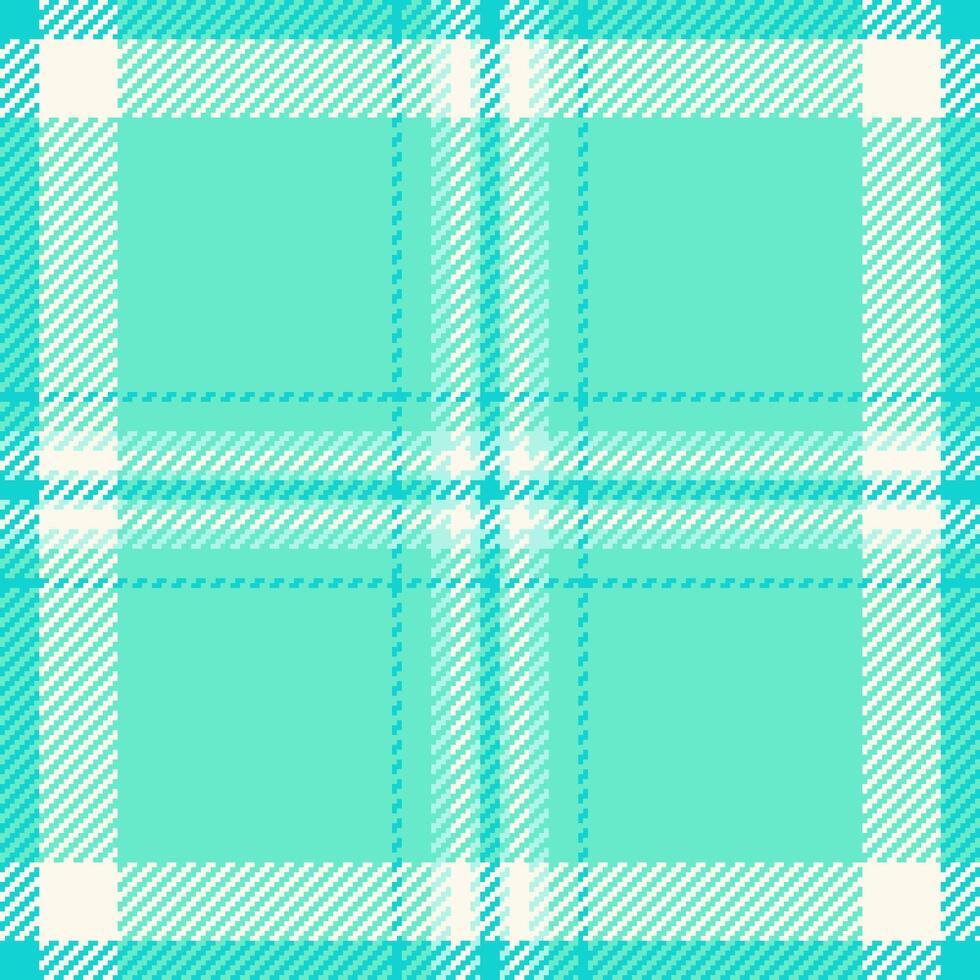 Seamless aqua and white plaid pattern. Perfect for textile design, website backgrounds, or crafting projects. This cheerful, modern design evokes feelings of freshness and tranquility. vector