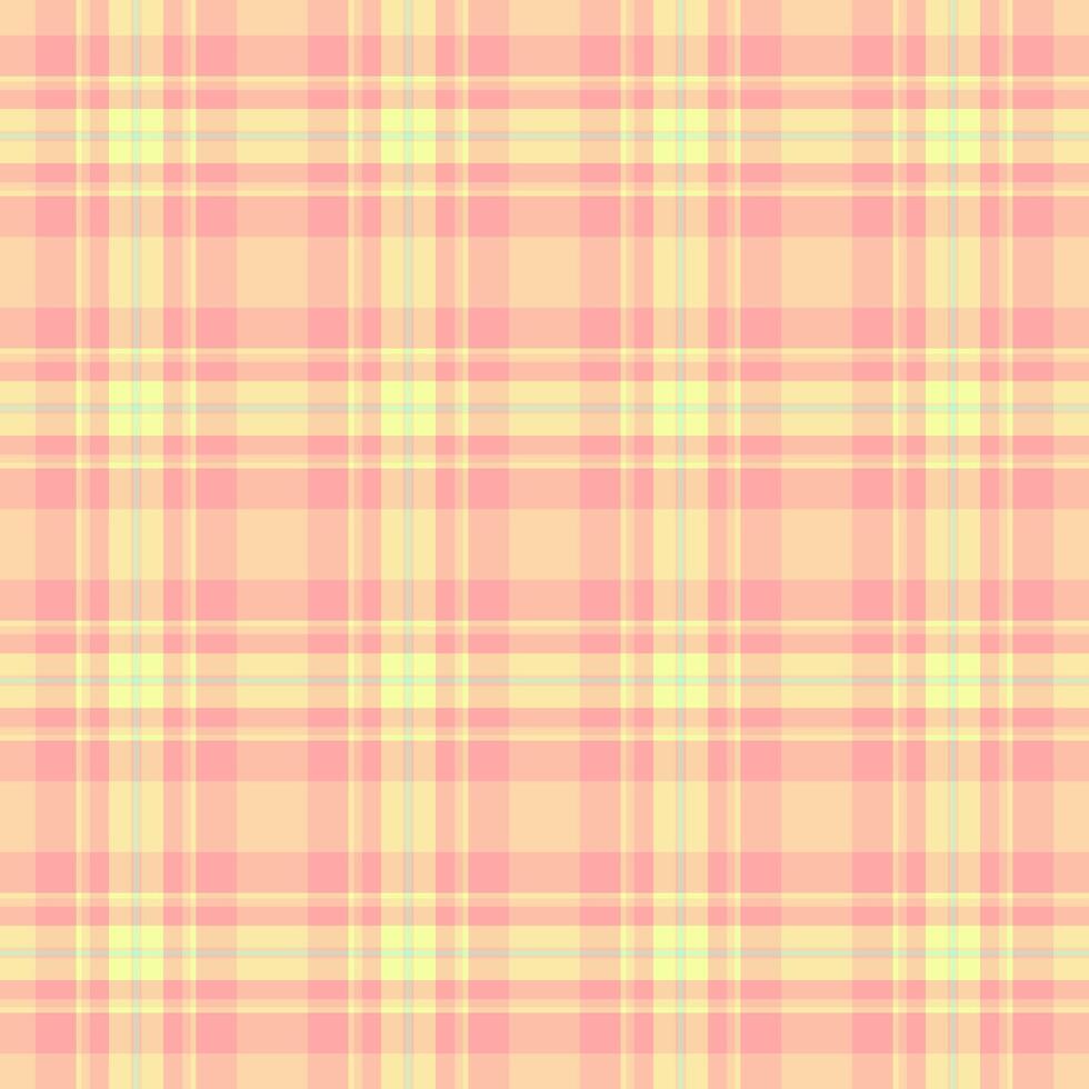 Floor check tartan fabric, genuine background textile. Relief plaid pattern seamless texture in orange and yellow colors. vector
