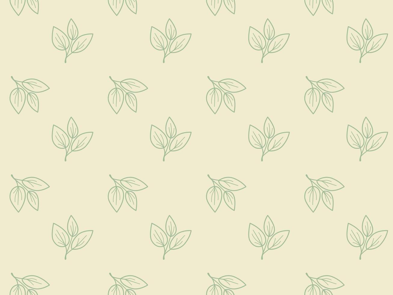Elegant, minimalist leaf pattern. Subtle sage green sprigs on a soft beige background create a calming, natureinspired design perfect for branding, websites, packaging, or textile projects. vector