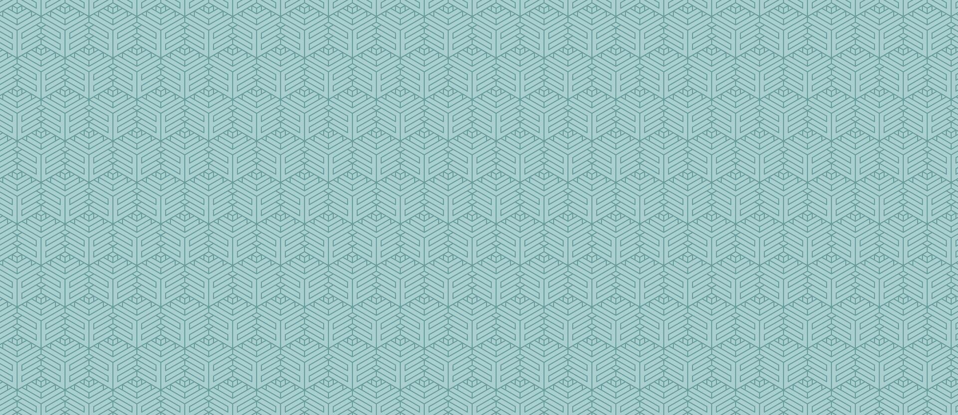 Serene teal geometric pattern. Subtle, repeating hexagonal design ideal for website backgrounds, textile prints, or stationery. Elegant and sophisticated, this image evokes calmness and order. vector
