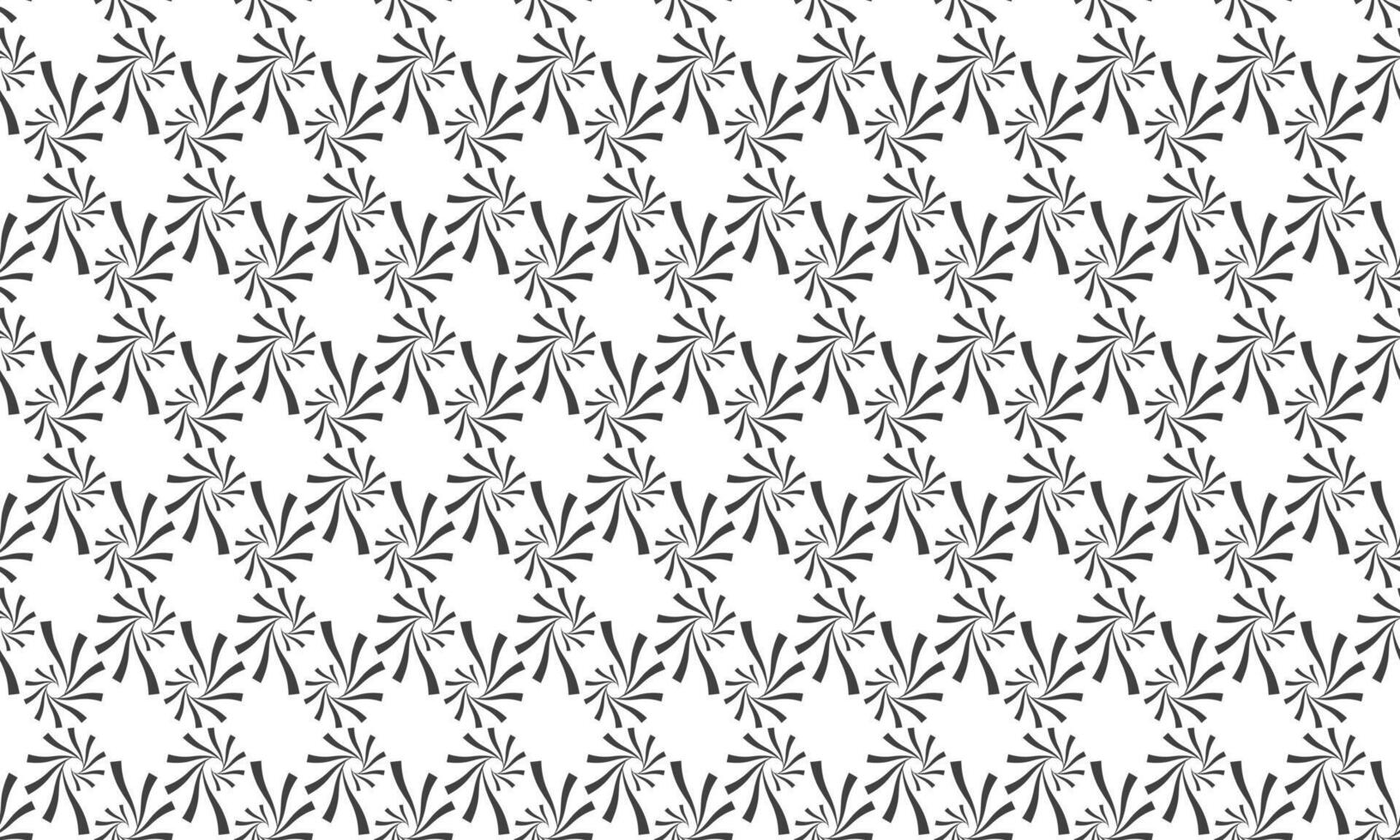 Abstract grayscale pattern featuring swirling, radiating motifs arranged in a hexagonal grid. Perfect for backgrounds, textiles, or website design. vector