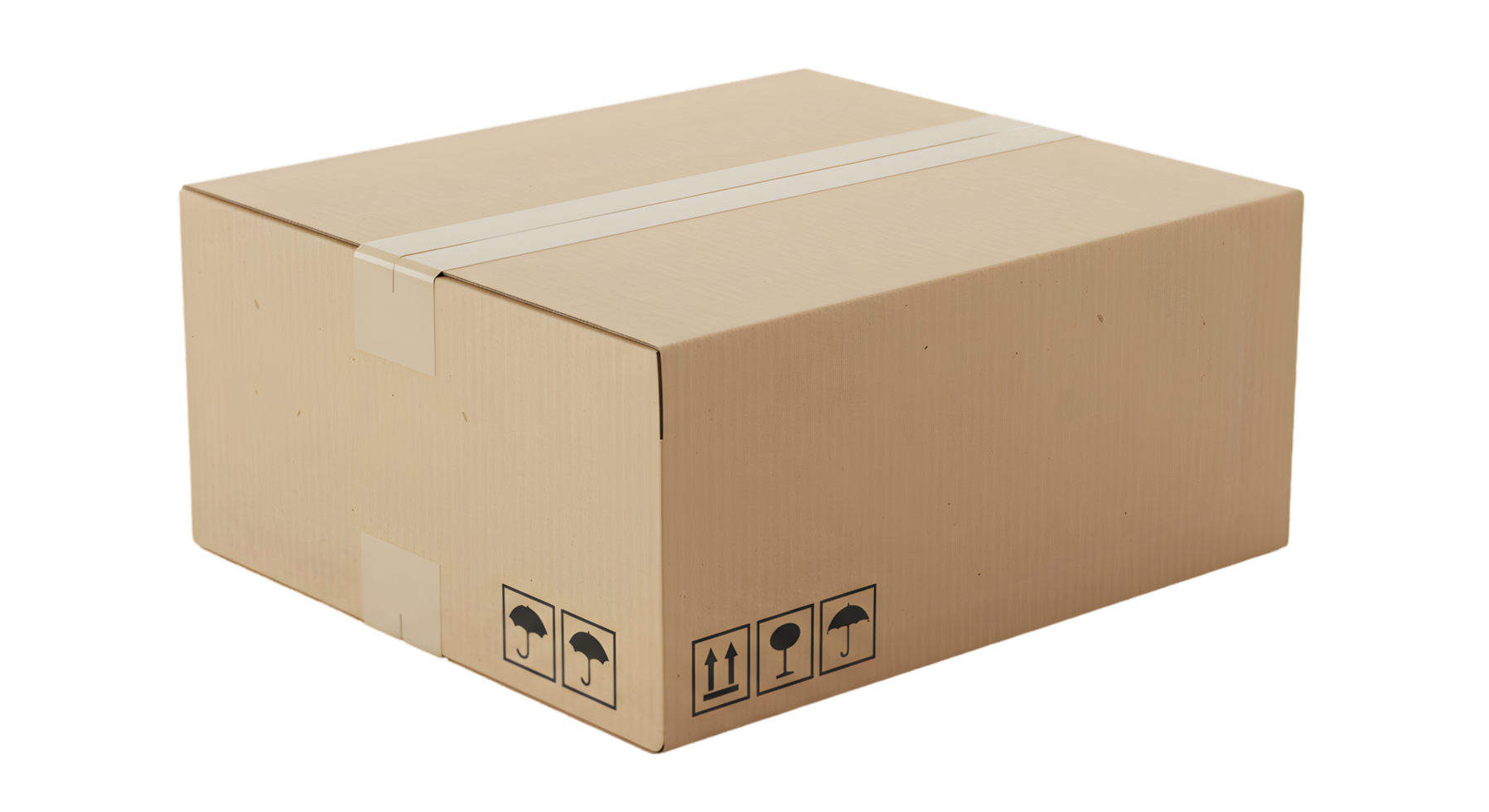 A Cardboard Box Ready for Shipping. Sealed and Marked for Safe Delivery png
