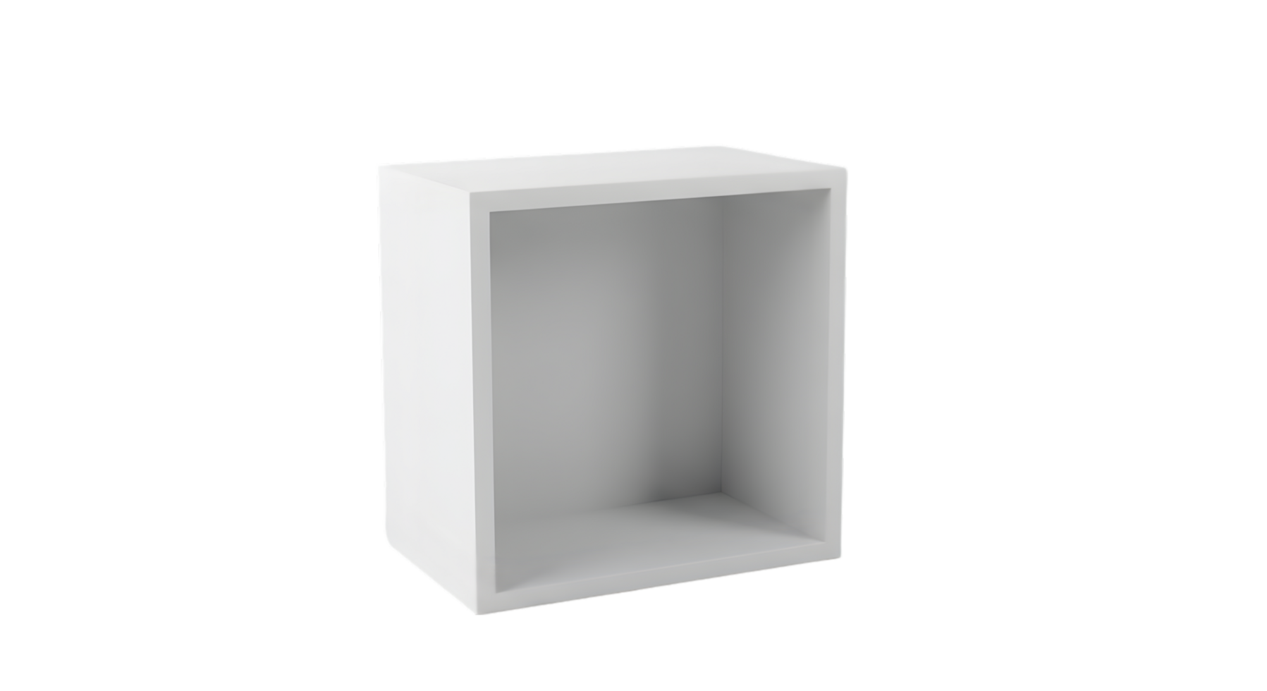 Modern Minimalist White Cube Shelf Unit. A Clean and Simple Storage Solution for Home or Office png