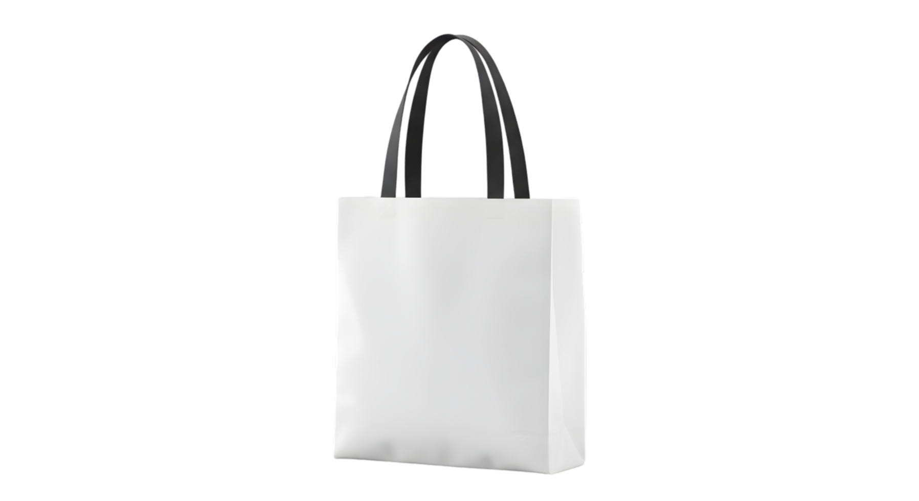 Blank Whites Tote Bag Mockup with Black Handles for Branding and Design Presentation png