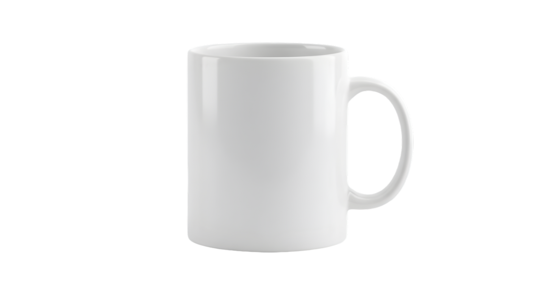 Blank White Mug Perfect for Customization and Personalization. A Versatile Ceramic Coffee or Tea Mug png