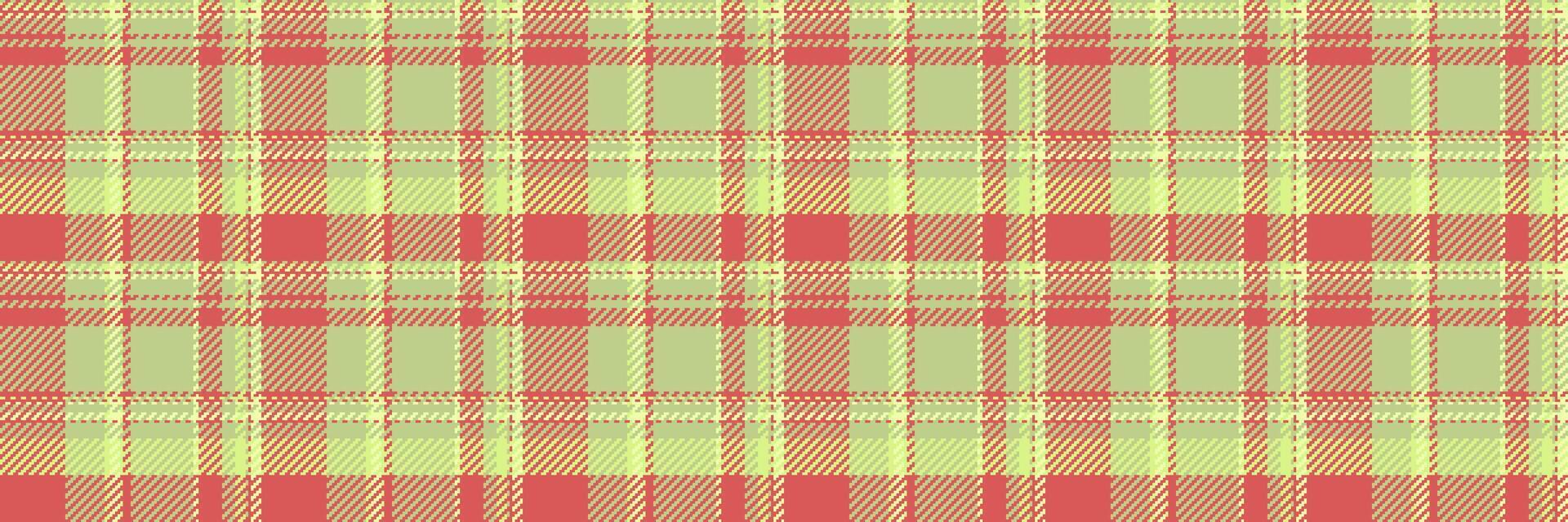 Christmas check fabric, hispanic seamless plaid tartan. Festival background textile pattern texture in lime and red colors. vector