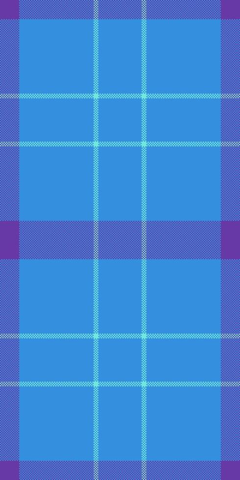 Straight plaid pattern check, mother seamless textile. Relax texture tartan background fabric in cyan and violet colors. vector
