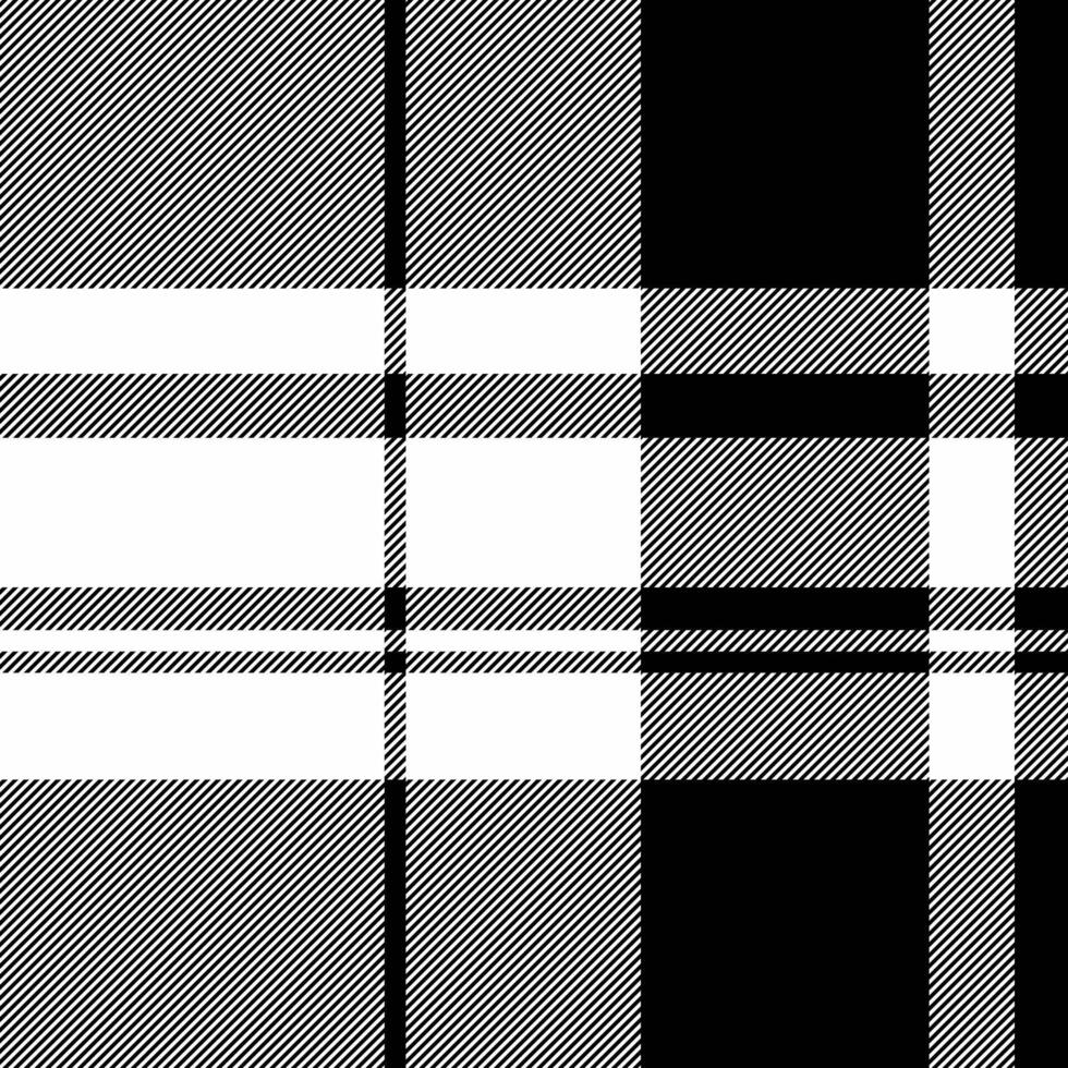 Stylish black, white, and gray plaid pattern. Perfect for textile design, fashion, or website backgrounds. This classic design offers a versatile and timeless aesthetic. vector