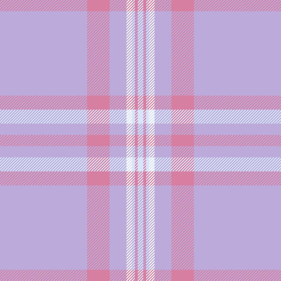 Soft pastel pink and lilac plaid pattern. Ideal for textile designs, website backgrounds, or scrapbooking projects. This delicate, repeating texture evokes feelings of calmness and femininity. vector