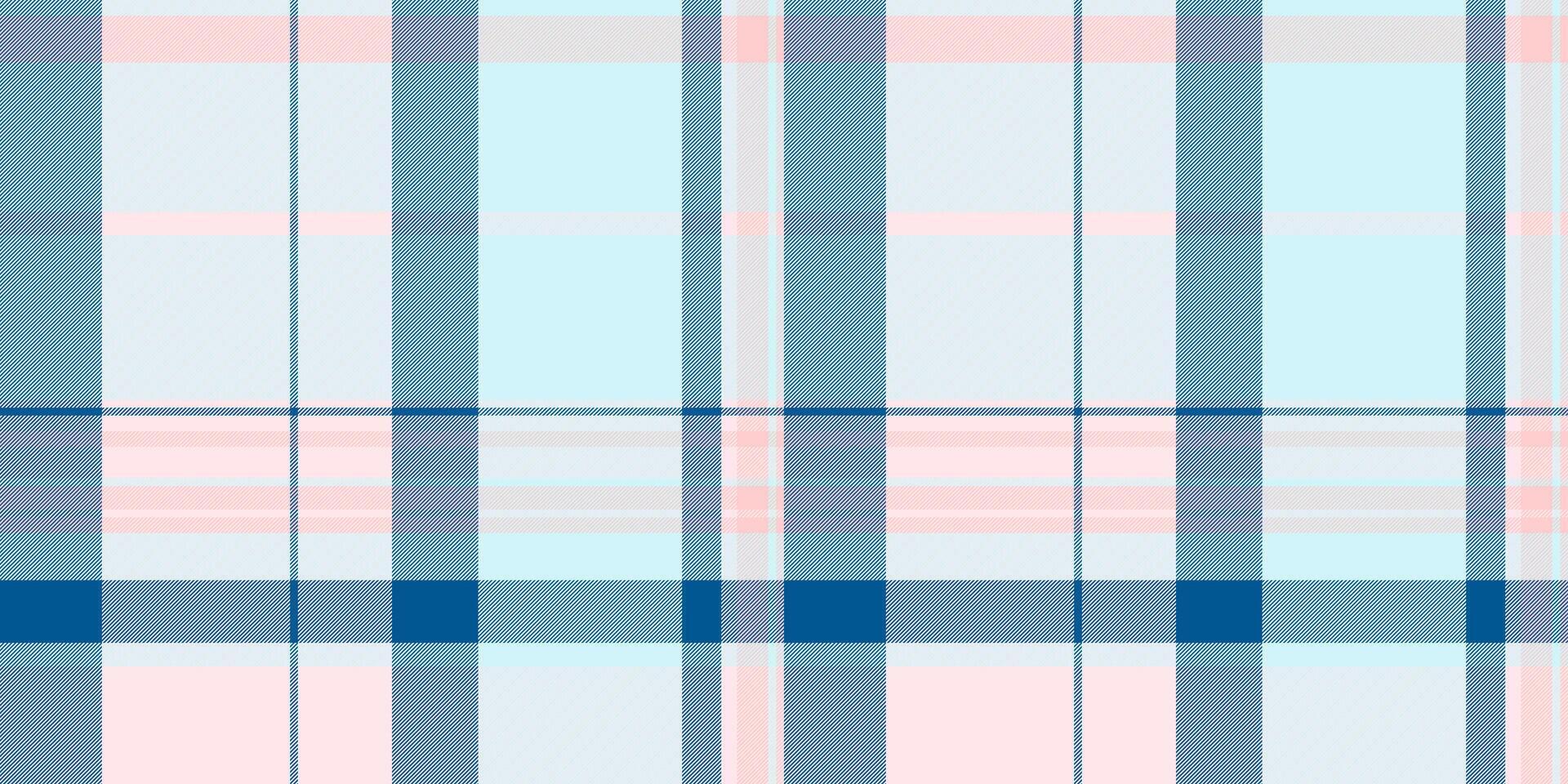 Soft pastel plaid pattern in pink, blue, and white. Ideal for textile designs, backgrounds, or website templates. Subtle yet stylish, this seamless texture evokes feelings of calmness and serenity. vector