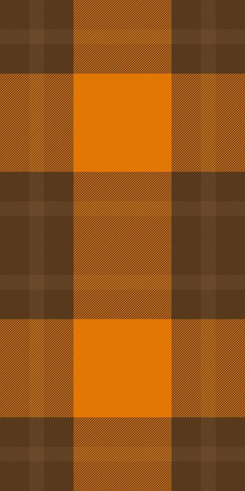 Vibrant autumnal plaid pattern in rich orange and brown hues. Perfect for fallthemed designs, textile prints, website backgrounds, or seasonal branding. vector