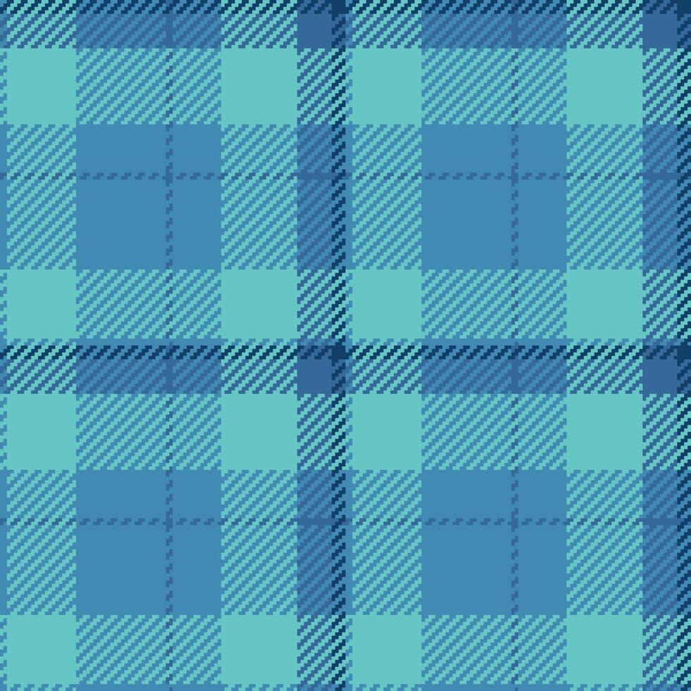 Cool aqua and teal plaid pattern. Seamless texture ideal for textile design, website backgrounds, or fashion projects. This vibrant, geometric design evokes feelings of serenity and sophistication. vector